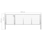 Garden Gate Steel 350x75 cm Silver 144340