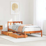 Bed Frame without Mattress Wax Brown 90x200 cm Solid Wood Pine 3301490
