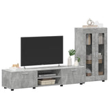 TV Cabinet Set FLORIN 3 pcs Concrete Grey Engineered Wood 3397937