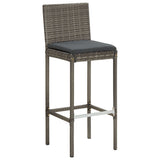 5 Piece Garden Bar Set Grey Solid Wood Acacia and Poly Rattan 3295297