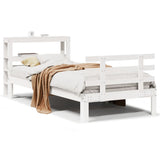 Bed Frame with Headboard without Mattress White 75x190 cm Small Single 3306097