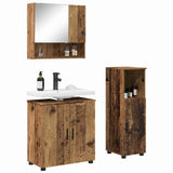 Bathroom Furniture Set 3 pcs Old Wood Engineered wood & Metal 3392951