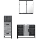 3 Piece Bathroom Furniture Set Grey Sonoma Engineered Wood 3301033