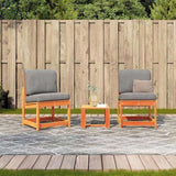 3 Piece Garden Lounge Set Wax Brown Solid Wood Pine 844661