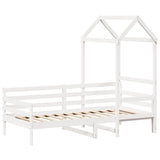 Day Bed with Roof without Mattress White 80x200 cm Solid Wood 3282201