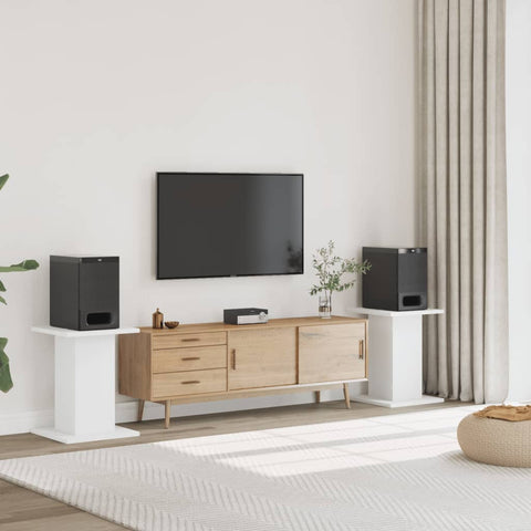 ZNTS Speaker Stands 2 pcs White 30x30x60 cm Engineered Wood 852654