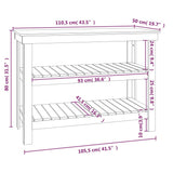 Work Bench White 110.5x50x80 cm Solid Wood Pine 823645