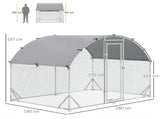Walk In Chicken Run Galvanised Chicken Coop Hen Poultry House Cage Pet Playpen Garden with T3398P350078