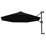 Wall-Mounted Parasol with Metal Pole 300 cm Black 47300