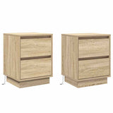 Bedside Cabinet with Drawer 2 pcs Sonoma Oak 39 x 34.5 x 50 cm 869615