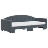 Daybed with Trundle and Mattresses Dark Grey 90x190 cm Velvet 3197394