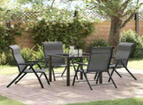 Garden Dining Set 5 pcs Grey Powder-Coated Steel 3379276