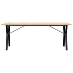 ZNTS Dining Table Y-Frame 200x100x75 cm Solid Wood Pine and Steel 3282723