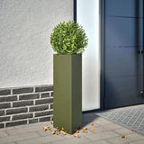 Garden Planter Olive Green Triangular 30x26x75 cm Steel 851149