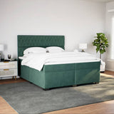 Box Spring Bed with Mattress Dark Green 200x200 cm Velvet 3291011