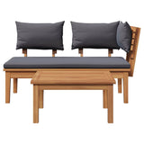 Garden Bench 2 pcs Brown Solid Teak wood 42006399