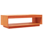 ZNTS Coffee Table Wax Brown 110x50x33.5 cm Solid Wood Pine 844135