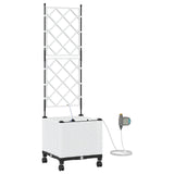 Garden Planter with Irrigation&Wheels White 40 x 40 x 148 cm PP 3422953