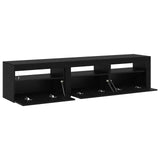 TV Cabinet 2 pcs Black Oak 180 x 35 x 40 cm Engineered Wood 3332505