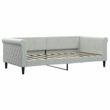 Daybed with Trundle and Mattresses Light Grey 90x190 cm Velvet 3197863