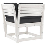 5 Piece Garden Lounge Set with Cushions White Solid Wood Pine 3216921