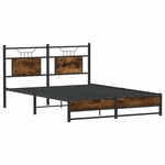 Bed Frame without Mattress Smoked Oak 150x200 cm King Size Engineered Wood 4106910
