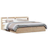 Bed Frame with Headboard 200x200 cm Solid Wood Pine 3307071