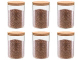 Storage Glass Jars with Cork Lid 6 pcs 1100 ml 50840