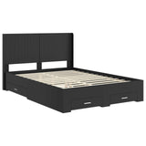 Bed Frame with Storage and Headboard Black 135 x 190 cm 3414118