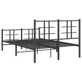 Bed Frame Black Powder-coated Steel Small Double Bed Frame 355576