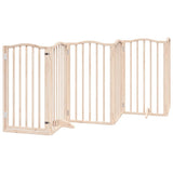 Dog Gate with Door Foldable 15 Panels 750 cm Poplar Wood 3155590