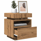 ZNTS Bedside Cabinet with LED Lights Artisan Oak 40x39x48.5 cm 857660