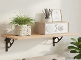 Wall Shelf Brackets 12 pcs Antique Brown 21 x 21 x 3.5 cm Steel 42038913