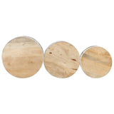 Bar Tables Drum Shape 3 pcs Solid Rough Wood Mango 358934