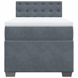 Box Spring Bed with Mattress Dark Grey 100x200 cm Velvet 3286247
