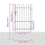 Fence Gate Grey 100 x 150 cm Powder coated steel 42008869