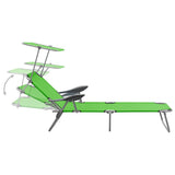 Outdoor Sunbed Green Powder-coated steel and fabric 310335