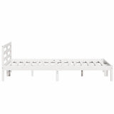 Bed Frame White 215.5 x 165.5 x 69.5 cm Solid Pine Wood 869769
