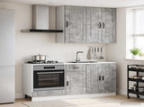 Kitchen Unit PORTO 5 pcs Concrete Grey Engineered Wood 3438278