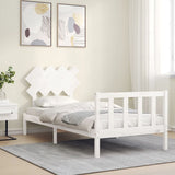 Bed Frame without Mattress White Single Solid Wood Pine 3193432