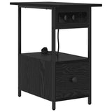 Bedside Cabinet Black Oak 60 x 30 x 61 cm Engineered Wood 859595