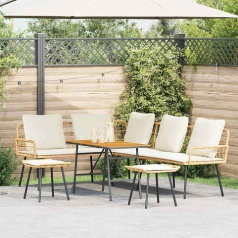 Garden Sofa Set 4 pcs Natural Poly Rattan 3328655