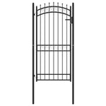 ZNTS Fence Gate with Spikes Steel 100x200 cm Black 146382