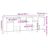 Sideboards 3 pcs Grey Sonoma Engineered Wood 3190147
