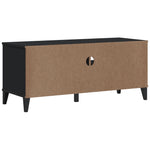 ZNTS TV Cabinet VIKEN Black Solid Wood Pine 374930