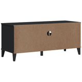 ZNTS TV Cabinet VIKEN Black Solid Wood Pine 374930