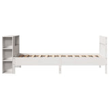 Bookcase Bed without Mattress White 75x190 cm Small Single Solid Wood Pine 3323207