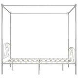 ZNTS Bed Frame without Mattress with Canopy White 180x200 cm Super King Metal 284431