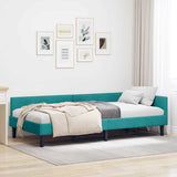 Corner Bed Frame with Headboard Turquoise 90 cm x 190 cm Velvet 42016152