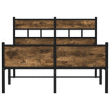 Bed Frame without Mattress Smoked Oak 120x190 cm Small Double Engineered Wood 4017233